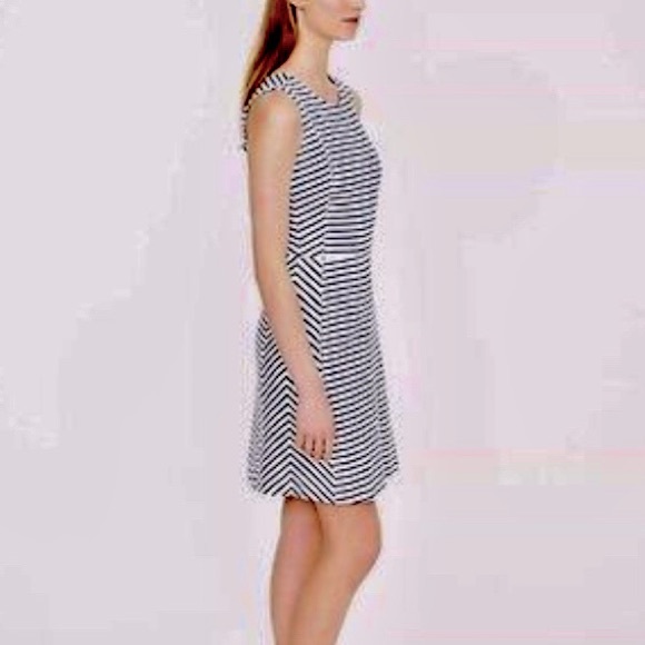 J. Crew Fit and Flare Striped Ponte Dress Size 4 - Picture 1 of 5